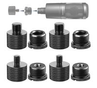 IXTECH Juego de 8 adaptadores de soporte de micrófono de metal, adaptador de rosca de tornillo 5/8 hembra a 3/8 macho 3/8 hembra a 5/8 macho 5/8 hembra a 1/4 macho 1/4 hembra a 5/8 macho adaptador de