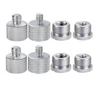 IXTECH Juego de 8 adaptadores de soporte de micrófono de metal, adaptador de rosca de tornillo 5/8 hembra a 3/8 macho 3/8 hembra a 5/8 macho 5/8 hembra a 1/4 macho 1/4 hembra a 5/8 macho adaptador de