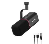 IXTECH Micrófono dinámico cardioide con Cubierta de micrófono, micrófono Vocal USB XLR para podcasting, transmisión, grabación, Juegos y Voz en Off (Negro)
