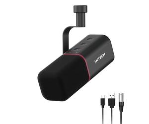IXTECH Micrófono dinámico cardioide con Cubierta de micrófono, micrófono Vocal USB XLR para podcasting, transmisión, grabación, Juegos y Voz en Off (Negro)