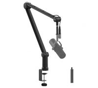 IXTECH Soporte de micrófono de brazo con tubo de extensión mejorado para Shure SM7B MV7 Blue Yeti azul Yeti, soporte de escritorio plegable con brazo de tijera para juegos de podcast