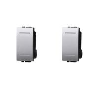 ixtrima Botón 1P 16 A unipolar color gris compatible con Bticino Living Light/international 2 unidades