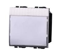 Ixtrima Botón portanombre 2P 2 módulos 10 A 250 V compatible Bticino Livinglight color blanco - Juego de 1 unidad