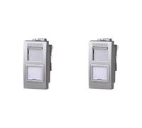 IXTRIMA Conector de red toma de datos RJ45 CAT5E color gris compatible con Bticino Living Light/International, 2 unidades