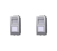 IXTRIMA Conector de red toma de datos RJ45 CAT6 color gris compatible con Bticino Living Light/International, 2 unidades