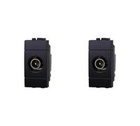 IXTRIMA Conector toma TV pasante macho color negro compatible con Bticino Living Light/international 2 unidades