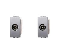 IXTRIMA Conector toma TV terminal macho color gris compatible con Bticino Living Light/International, 2 unidades