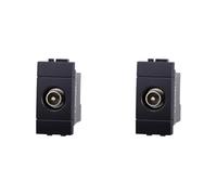 IXTRIMA Conector toma TV terminal macho color negro compatible con Bticino Living Light/International, 2 unidades