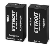IXTRIMA Extensor HDMI 4K, transmisor y receptor, cable CAT5e/6 hasta 60 metros 3D HDCP EDID Ultra HD 3840x2160p @ 30Hz