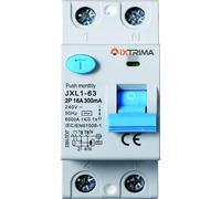 IXTRIMA Interruptor diferencial puro 2P 16A 300mA 220V-6KA 300mA para carril DIN - 2 módulos DIN - Protección circuitos y seguridad instalaciones