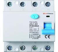 IXTRIMA Interruptor diferencial puro 4P 25A 300mA 380V-6KA 300mA para carril DIN - 4 módulos DIN - Protección circuitos y seguridad instalaciones