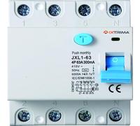 IXTRIMA Interruptor diferencial puro 4P 63A 300mA 380V-6KA 300mA para carril DIN - 4 módulos DIN - Protección circuitos y seguridad instalaciones