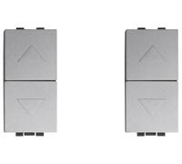 IXTRIMA Interruptor doble enclavado, 10 A, blanco, compatible con Bticino Living Light, juego de 1 unidad