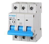 IXTRIMA Interruptor magnetotérmico 3P 10A 380V 6KA para carril DIN - 3 módulos DIN - Protección circuitos y seguridad de instalaciones