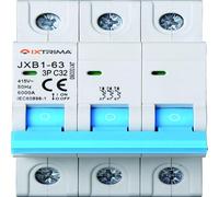 IXTRIMA Interruptor magnetotérmico 3P 32A 380V 6KA para carril DIN - 3 módulos DIN - Protección circuitos y seguridad instalaciones