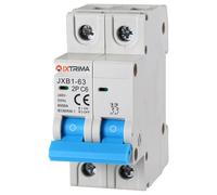 IXTRIMA Interruptor magnetotérmico automático, 2P, 6 A, 220 V, 6 kA, bipolar MCB 2P C6