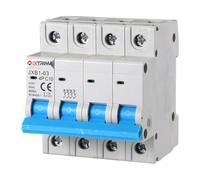 IXTRIMA Interruptor magnetotérmico automático 4P 10A 380V 6kA MCB C10 ocupa 4 módulos DIN
