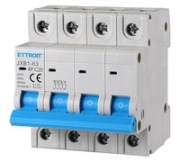 IXTRIMA Interruptor magnetotérmico automático 4P 20A 380V 6kA MCB C20 ocupa 4 módulos DIN