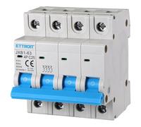 IXTRIMA Interruptor magnetotérmico automático 4P 25A 380V 6kA MCB C25 ocupa 4 módulos DIN