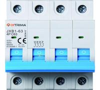 IXTRIMA Interruptor magnetotérmico automático 4P 63A 380V 6kA MCB C63 ocupa 4 módulos DIN