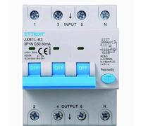 IXTRIMA Interruptor magnetotérmico diferencial 3P+N 50A 30mA 380V-6KA 30mA para carril DIN - 4 módulos DIN - Protección circuitos y seguridad instalaciones