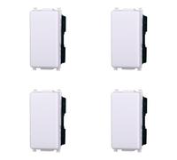 IXTRIMA Interruptor unipolar 1P 16A compatible plana color blanco EV0401 kit 4 unidades