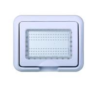 IXTRIMA Placa con tapa y soporte de exterior IP55 3 plazas (hidrobox) compatible con Bticino Living Light, soporte estaño 3P color blanco