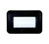 IXTRIMA Placa con tapa y soporte de exterior IP55 4 plazas (hidrobox) compatible con Bticino Living Light, soporte estaño 4P color negro