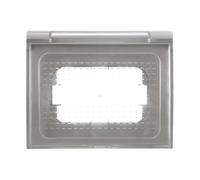 IXTRIMA Placa universal de exterior IP44 3 plazas (hidrobox) compatible con Bticino, Vimar, Gewiss funda estanca 3P color gris