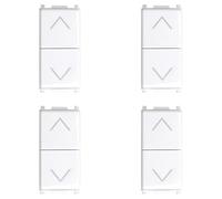 IXTRIMA Pulsador doble enclavado, barra de 10 A, color blanco, compatible con kit plano, 4 unidades, EV1204