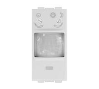 IXTRIMA Sensor de Movimiento crepuscular 1 módulo para Luces, PIR Empotrado Compatible con BTicino Living Blanco