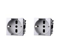 IXTRIMA Toma Schuko 2P + T 16 A color gris compatible con Bticino Living International/Light