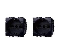 IXTRIMA Toma Schuko 2P+T 16 A Color Negro Compatible Con Bticino Living International/Light 2 uds