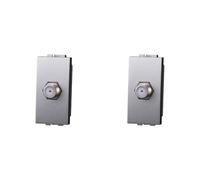 IXTRIMA Toma TV SAT de tornillo satélite tipo F color gris compatible con Bticino Living Light/International, 2 unidades