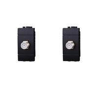 IXTRIMA Toma TV SAT de tornillo satélite tipo F color negro compatible con Bticino Living Light/International, 2 unidades