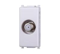 IXTRIMA Toma TV satélite con tornillo tipo F compatible plana color blanco EV2252