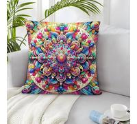 IXUEOUUXC Mandala Flower Funda De Almohada 3D Funda Almohada Suave Decoración del Hogar Modernas para Salón 2 Piezas Regalo 50x50cm