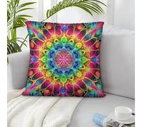IXUEOUUXC Mandala Flower Funda De Almohada 3D Sofá Almohadas Suave Decoración del Hogar Bedding 2 Fundas Regalo 50x50cm