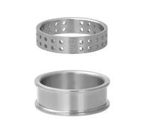 iXXXi Men Anillo compuesto círculos perforados, 20mm, Acero inoxidable, Sin piedras preciosas