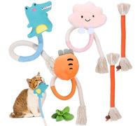 Ixydor Juguetes Gatos, Juguete Cuerda Gato con Catnip, Juguete De Dentición para Gatos, Juguete Gato Interactivo, para Limpiar Dientes y Aliviar Estrés, Dental Autónomo