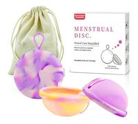 IXYHKB 2 Piezas Disco Menstrual, Copa Menstrual Reutilizable con 2 Tamaños S y L, Copa Menstrual Suave, Menstrual Cup, Copa Menstrual Silicona para Deportes y Natación