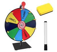 IXYHKB Rueda de premio giratoria de 18 pulgadas, 10 ranuras gira la rueda con soporte, juego de rueda de ruleta, rueda giratoria con marcador de borrado en seco y borrador, rueda de la fortuna para