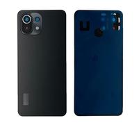 iYAiYO Cubierta Trasera de Cristal con Lente Cámara para Xiaomi 11 Lite M2101K9AG, M2101K9AI Pieza de Repuesto Cubierta de Batería Trasera con Adhesivo Preinstalado-Negro