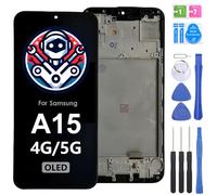 iYAiYO Pantalla LCD Digitalizador Pantalla Táctil Recambio Compatible con Samsung Galaxy A15 4G SM-A155(A15 4G) SM-A156(A15 5G) OLED Pantalla Completa con Marco Negro