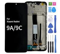 iYAiYO Pantalla LCD Pantalla Digitalizador Pantalla Táctil Repuesto Compatible con Redmi 9A / 9C M2006C3LG, M2006C3MG Pantalla Completa con Marco Negro