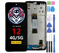 iYAiYO Pantalla LCD Táctil Repuesto Compatible con Redmi 12 4G Original con Marco Reparación Pantalla Display Completa Digitalizador De Reemplazo con Herramientas