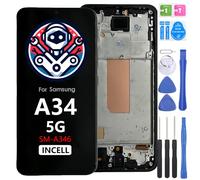 iYAiYO Pantalla LCD Táctil Repuesto Compatible con Samsung Galaxy A34 5G SM-A346 incell con Marco Reparación Pantalla Display Completa Digitalizador De Reemplazo con Herramientas