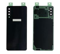 iYAiYO Tapa trasera de cristal con lente cámara para Samsung A7 2018 Pieza de repuesto de la carcasa de la batería trasera con adhesivo preinstalado-negro