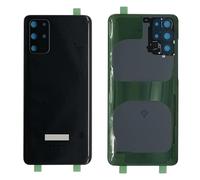 iYAiYO Tapa trasera de cristal con lente de cámara para Samsung S20 Plus Parte de Repuesto de Carcasa Tapa de Batería Trasera con Adhesivo Preinstalado-Negro