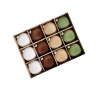 Iyalezirk 12 Piezas de Adornos Navideños de Terciopelo, Bolas de Plástico Flocado Irrompibles, Decoraciones Colgantes para Fiestas Navideñas D